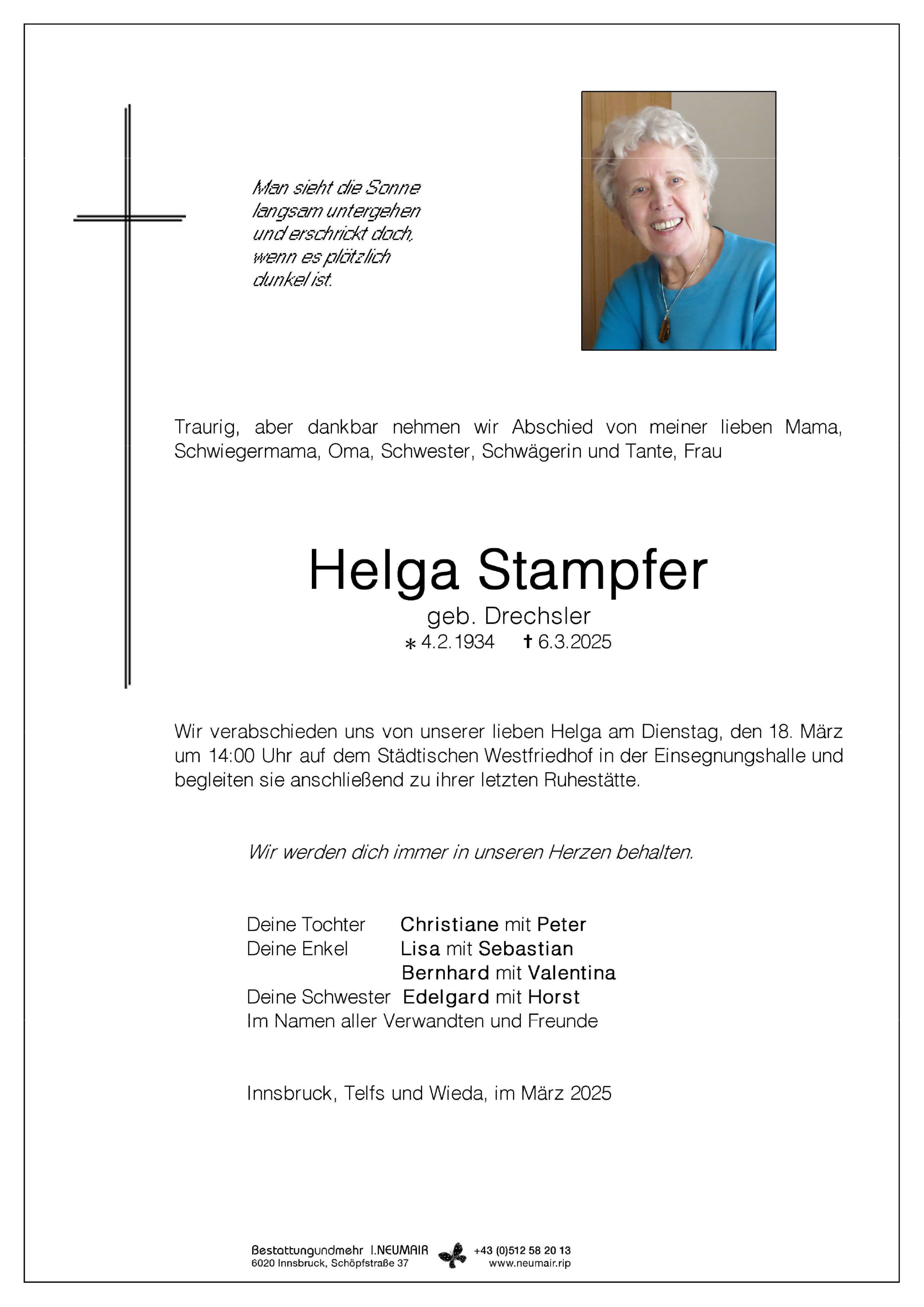 Helga Stampfer, geb. Drechsler